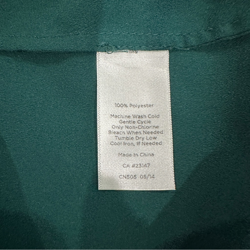 Talbots Deep Green Button-Front Blouse - image 7